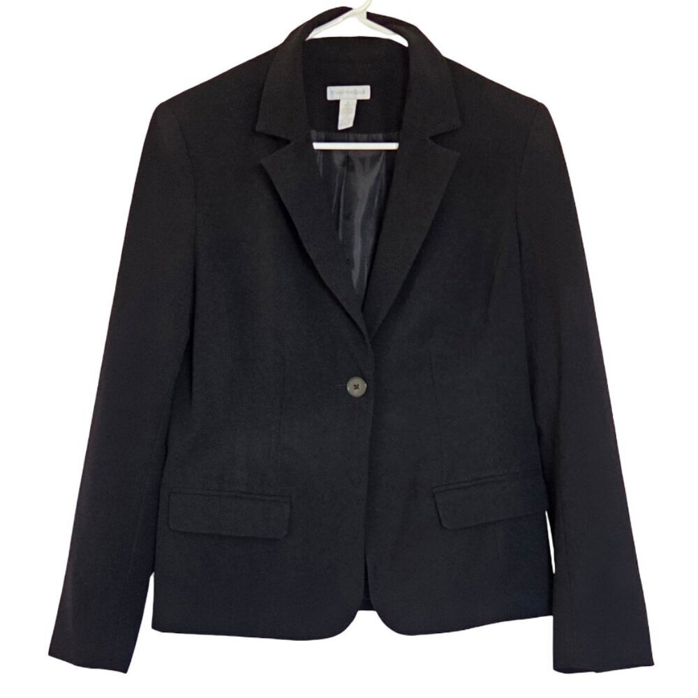 Charter Club Womens Black Blazer Size 6 Career Wear Business Classic Office